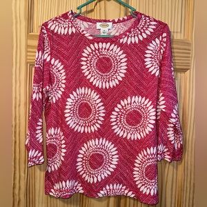 Talbots sunflower 3/4 sleeve shirt size Medium